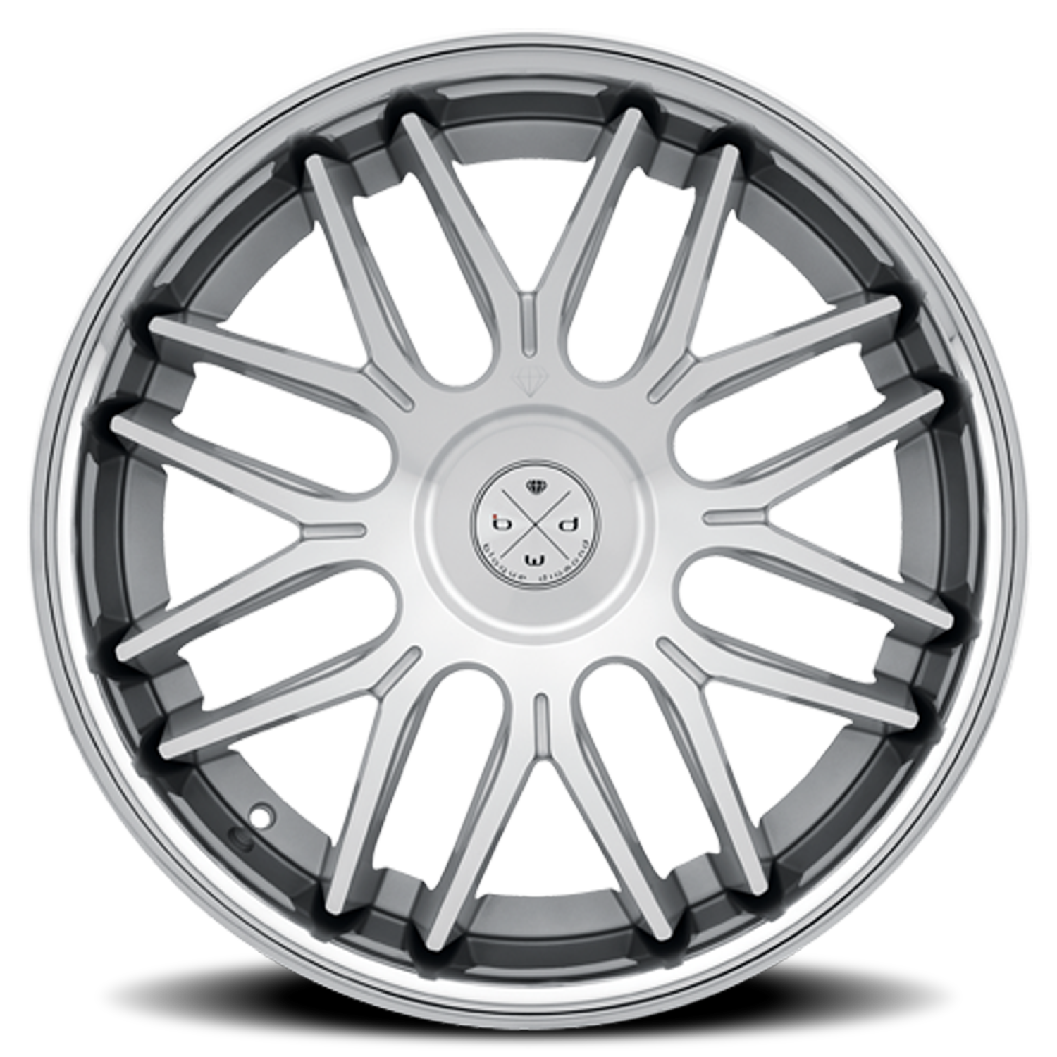 Blaque Diamond BD-27 22x10.5" 5x112mm 66.6mm CB +42mm Machined Silver Chrome Stainless Steel Lip