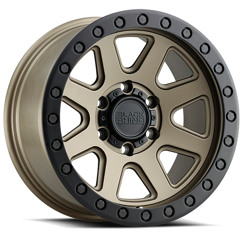 Black Rhino Baker 20x9" 5x127mm 71.6mm CB -18mm Matte Bronze Black Lip Edge-Black Bolts