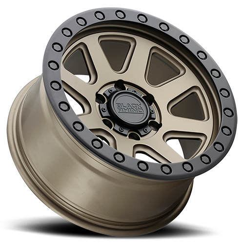Black Rhino Baker 20x9" 5x127mm 71.6mm CB -18mm Matte Bronze Black Lip Edge-Black Bolts