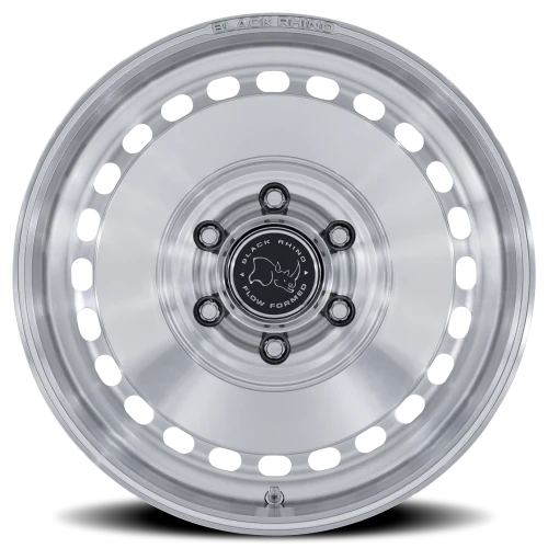 Black Rhino Basin 17x8.5" 6x114.3mm 66.06mm CB +25mm Gloss Silver Machined Face