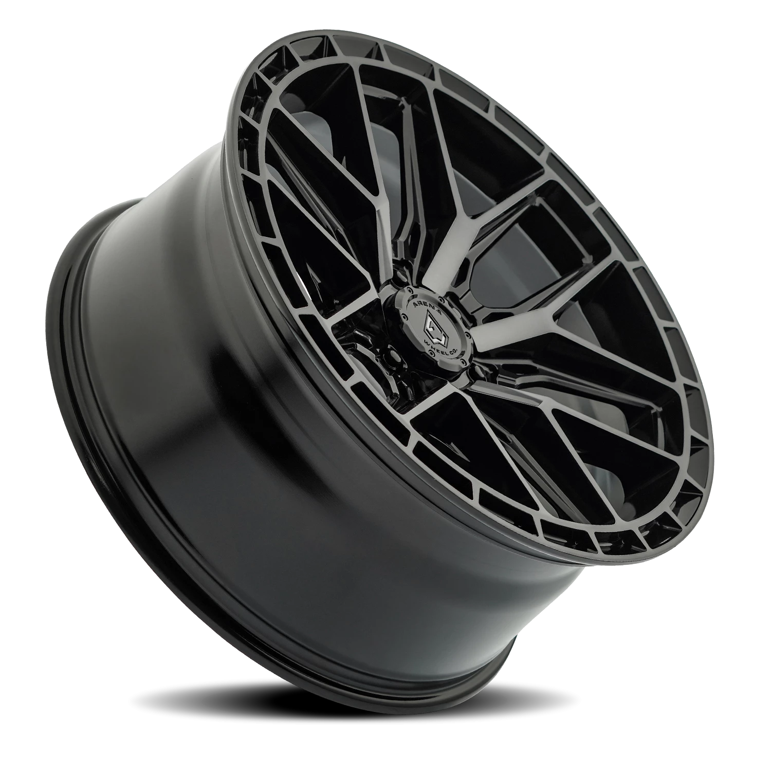 Arena Battle 20x9" 6x135mm 87.12mm CB +1mm Gloss Glossy Black Machined DDT Face-Machined DDT Lip