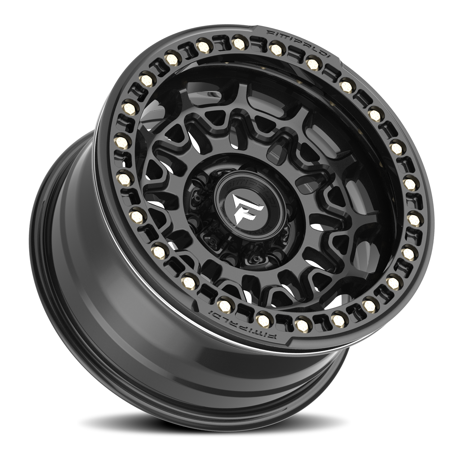 Fittipaldi Offroad Beadlock Series 17x9" 5x127mm 71.5mm CB -15mm Satin Black Gloss Black Forged Ring