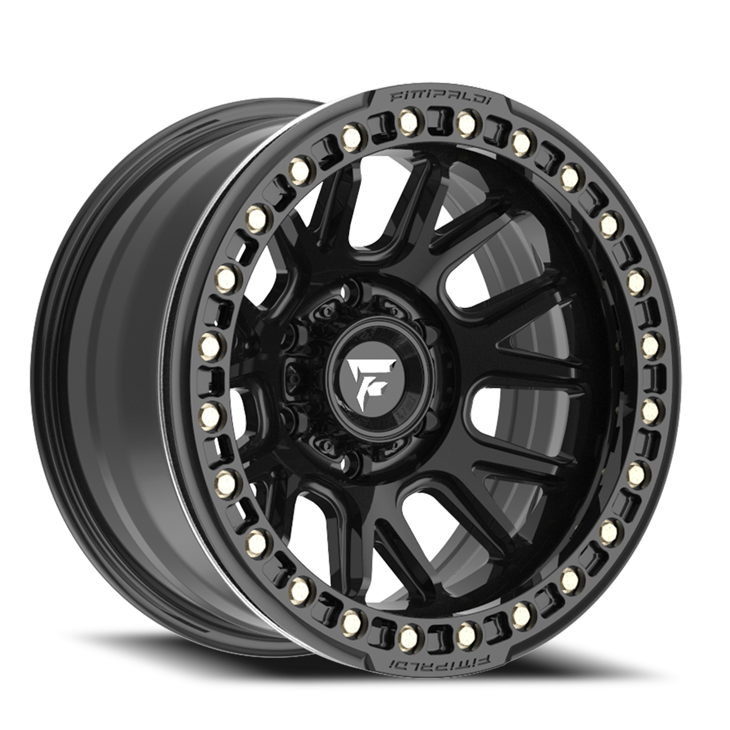 Fittipaldi Offroad Beadlock Series 17x9" 5x127mm 71.5mm CB -38mm Satin Black Gloss Black Forged Ring