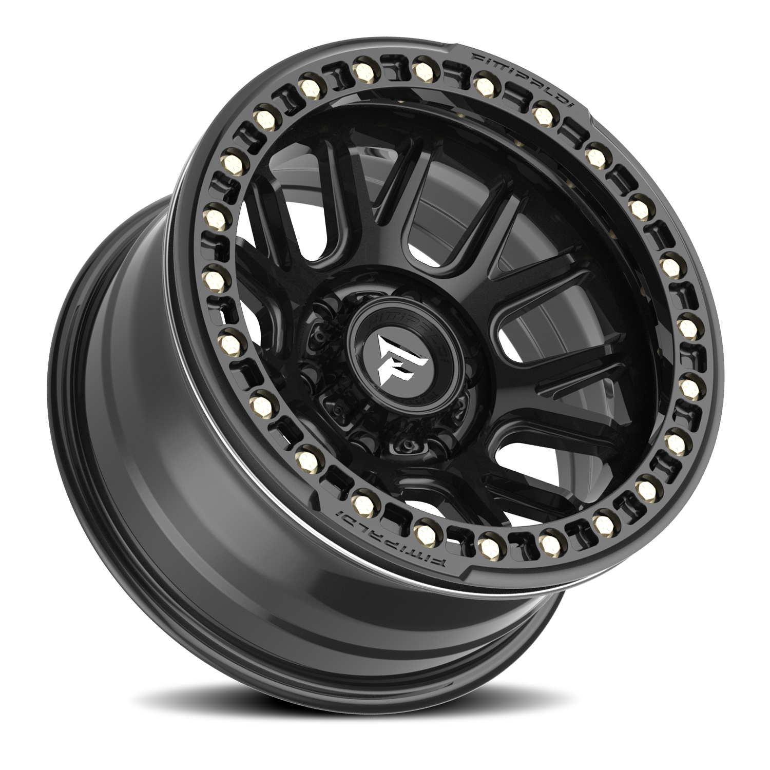 Fittipaldi Offroad Beadlock Series 17x9" 5x127mm 71.5mm CB -38mm Satin Black Gloss Black Forged Ring