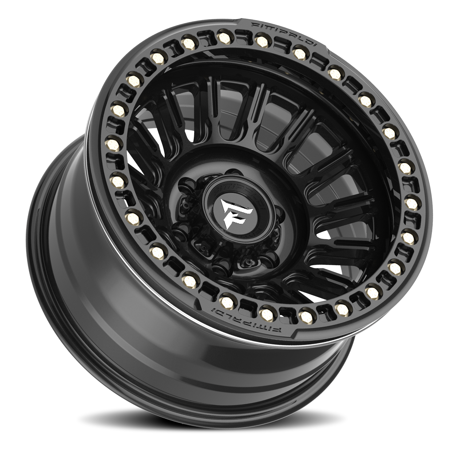 Fittipaldi Offroad Beadlock Series 17x9" 5x127mm 71.5mm CB -38mm Satin Black Gloss Black Forged Ring