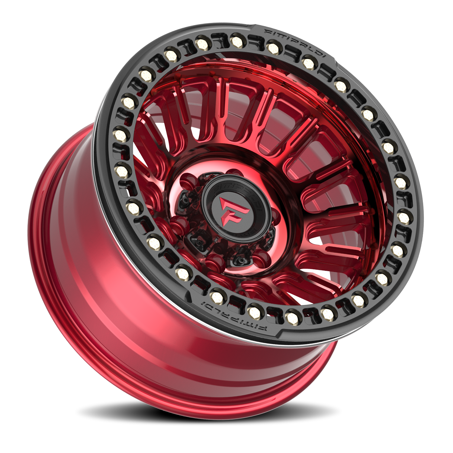 Fittipaldi Offroad Beadlock Series 17x9" 5x127mm 71.5mm CB -38mm Red Gloss Black Forged Ring