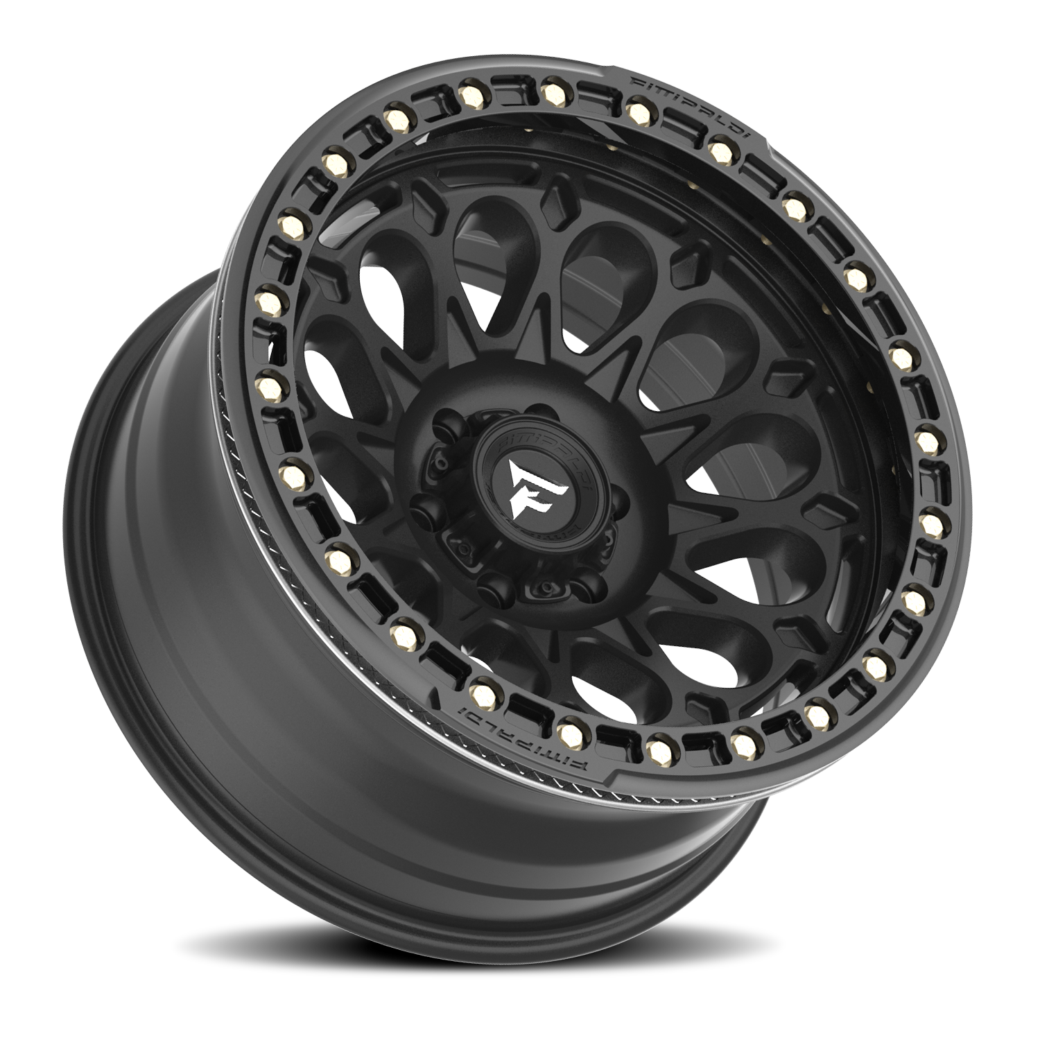 Fittipaldi Offroad Beadlock Series 17x9" 5x139.7mm 71.5mm CB -15mm Satin Black Gloss Black Forged Ring