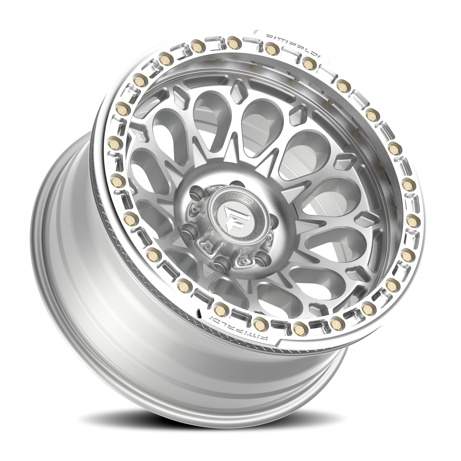 Fittipaldi Offroad Beadlock Series 17x9" 5x139.7mm 71.5mm CB -15mm Machined Silver Machined Forged Ring