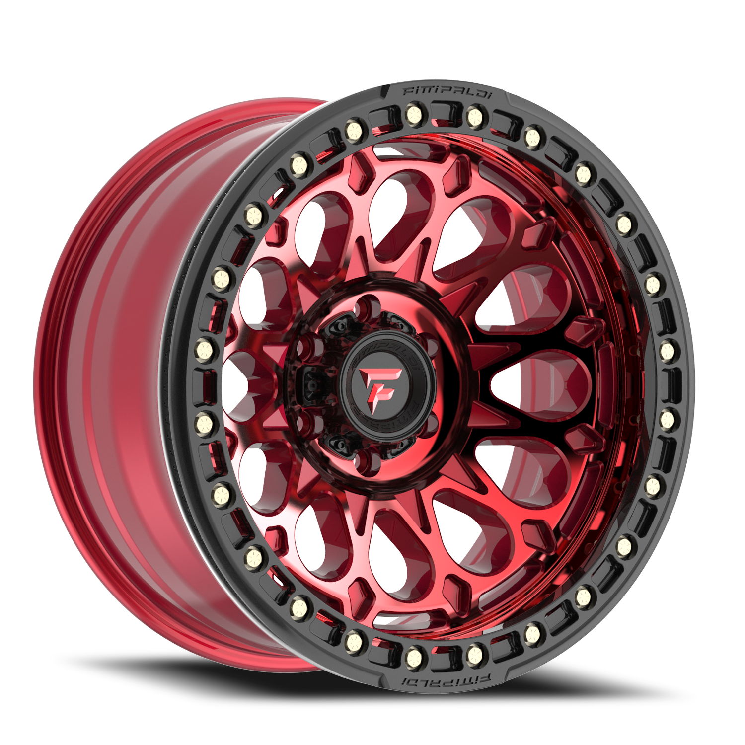 Fittipaldi Offroad Beadlock Series 17x9" 5x139.7mm 71.5mm CB -15mm Red Machined Forged Ring
