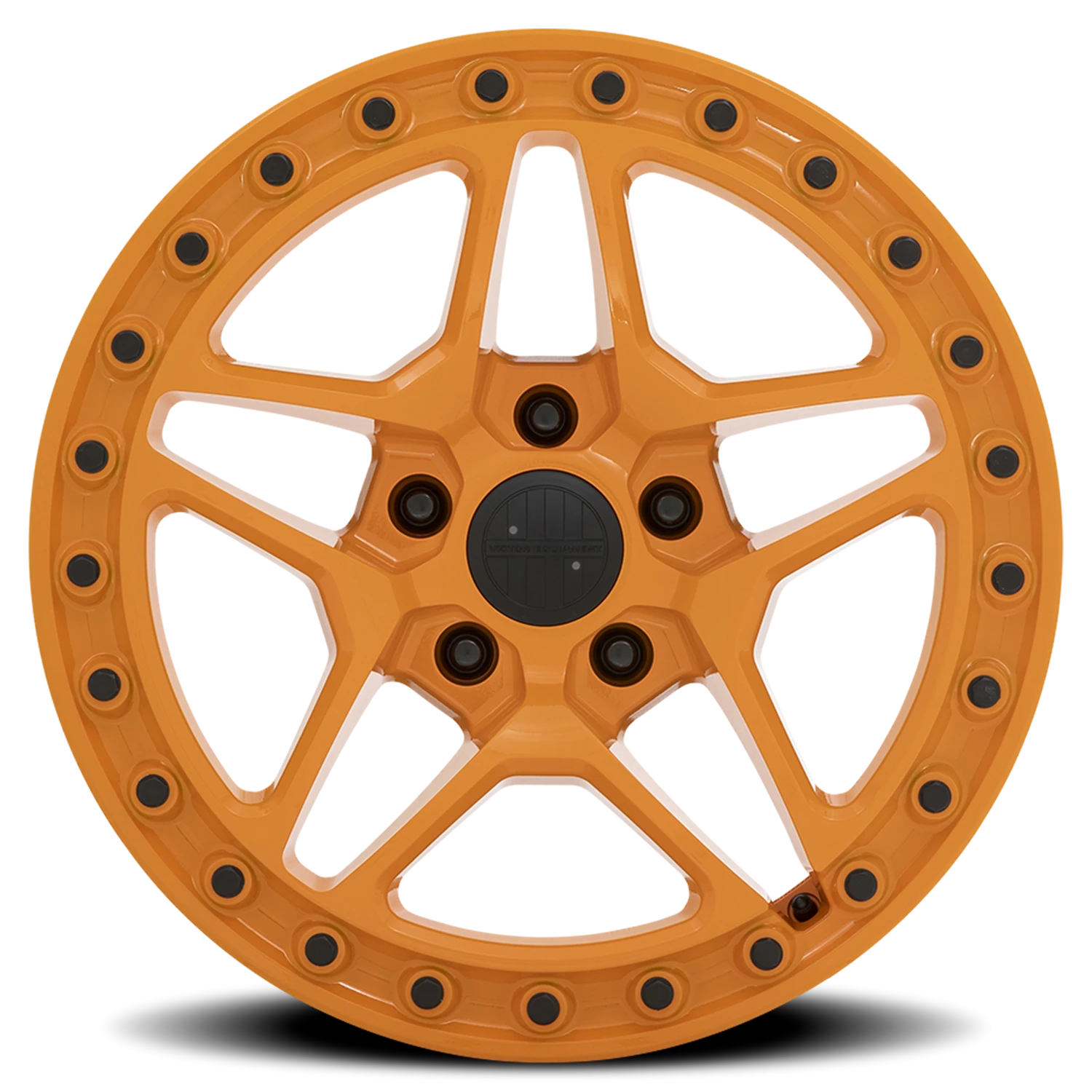 Victor Equipment Berg 17x8" 5x130mm 71.6mm CB +10mm Gloss Orange Black Bolts