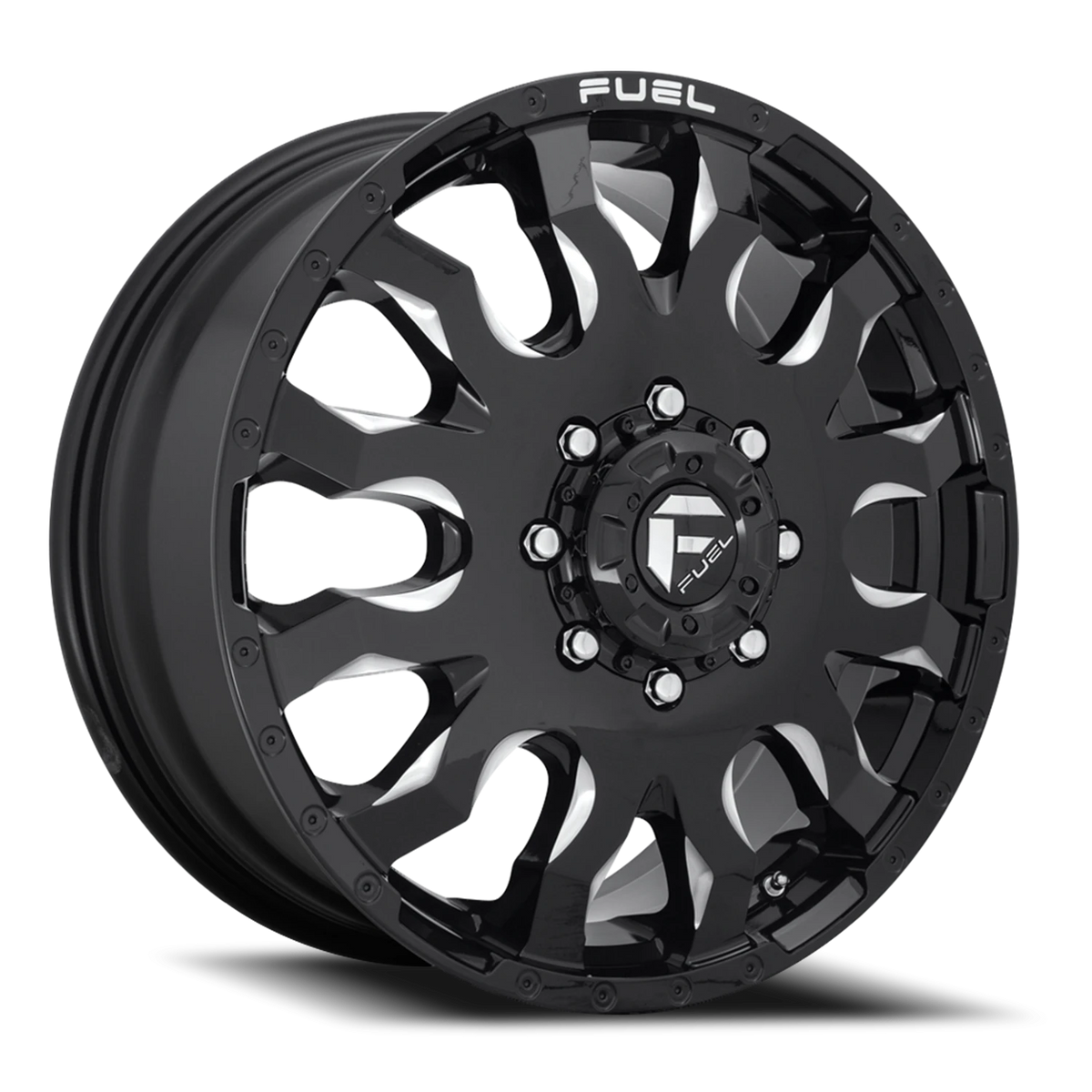 Fuel Blitz Dually 20x8.25 +105 8x165.1mm 117mm Gloss Black Milled