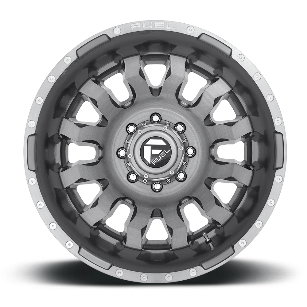 Fuel Blitz Dually 20x8.25" 8x210mm 154.3mm CB -221mm Brushed Gunmetal Tinted Clear
