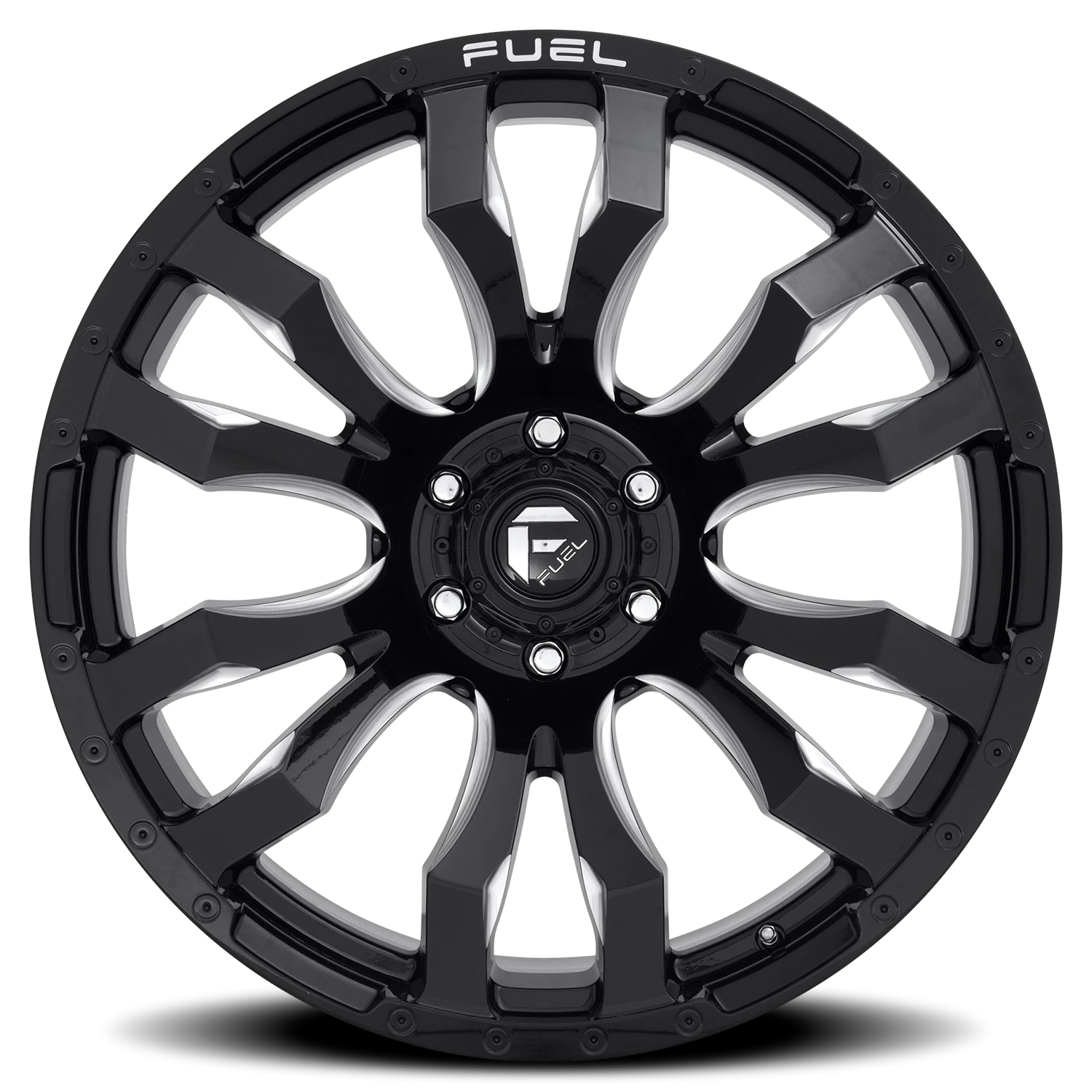 Fuel Blitz D673 20x9 +1 6x139.7mm 106.1mm Gloss Black Milled