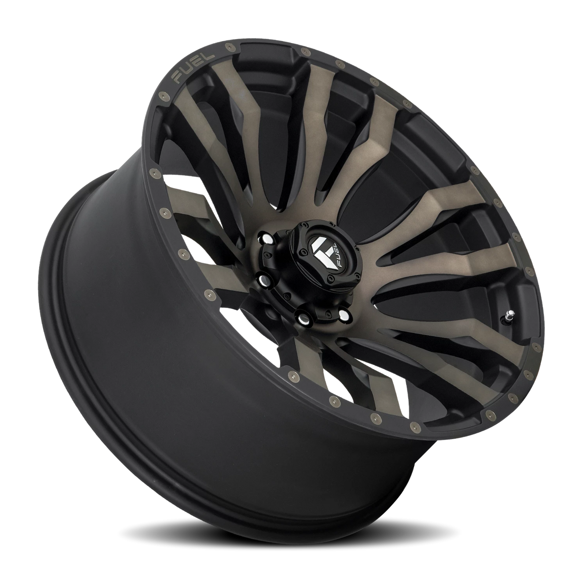 Fuel Blitz 22x12 -44 6x139.7mm 106.1mm Matte Black Double Dark Tint