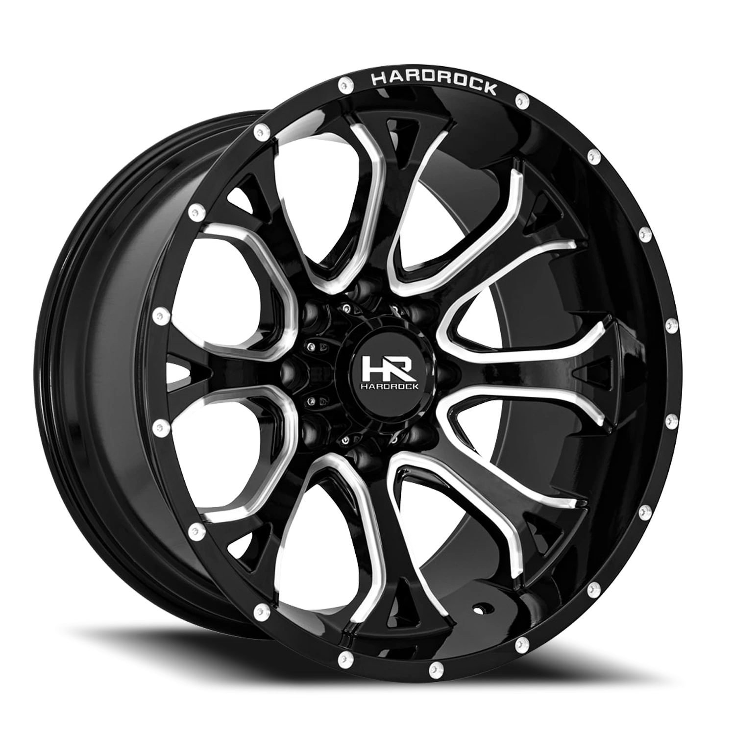 Hardrock Offroad Bloodshot Xposed H505 24x14" 8x170mm 125.2mm CB -76mm Gloss Black Milled