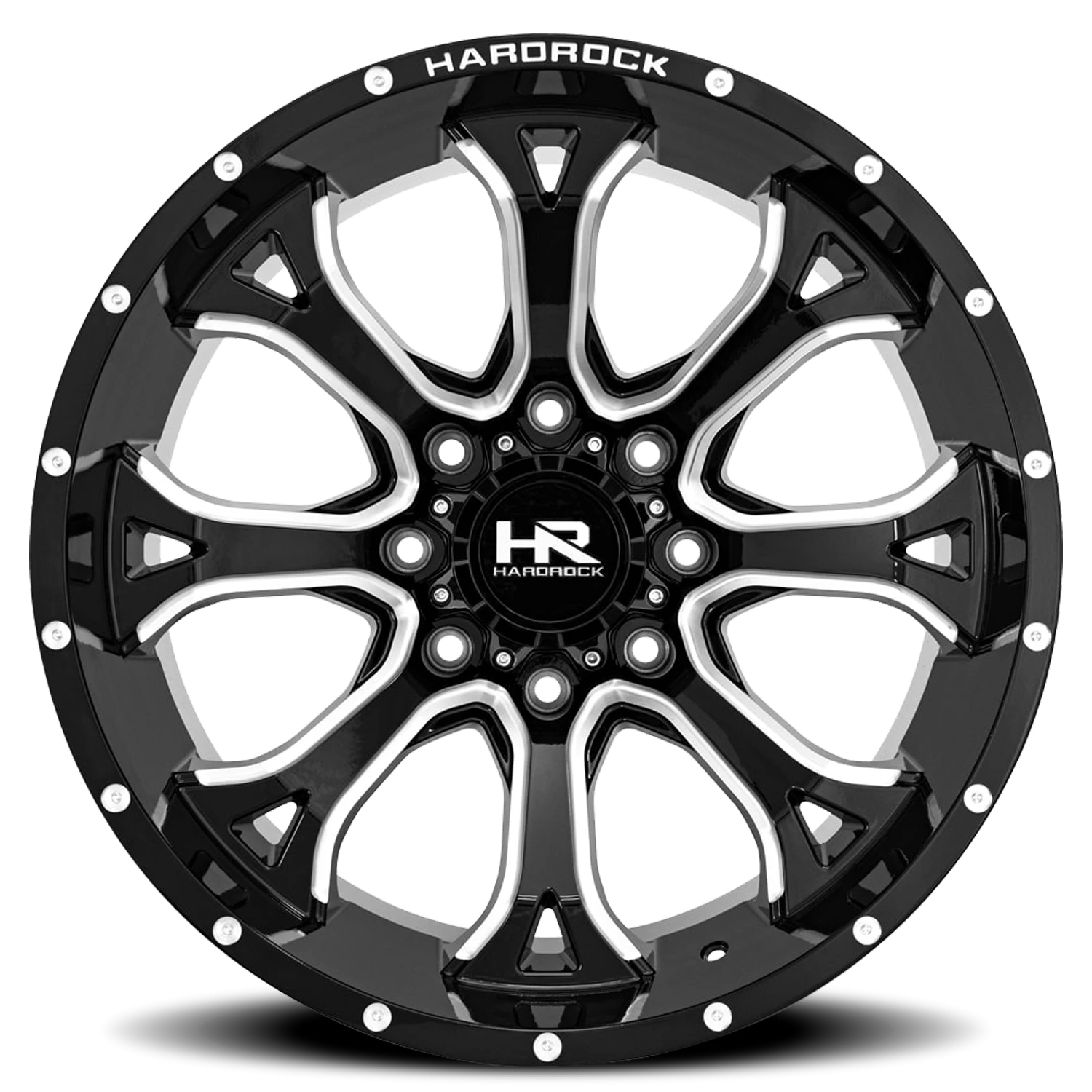 Hardrock Offroad Bloodshot Xposed H505 22x12" 8x170mm 125.2mm CB -51mm Gloss Black Milled
