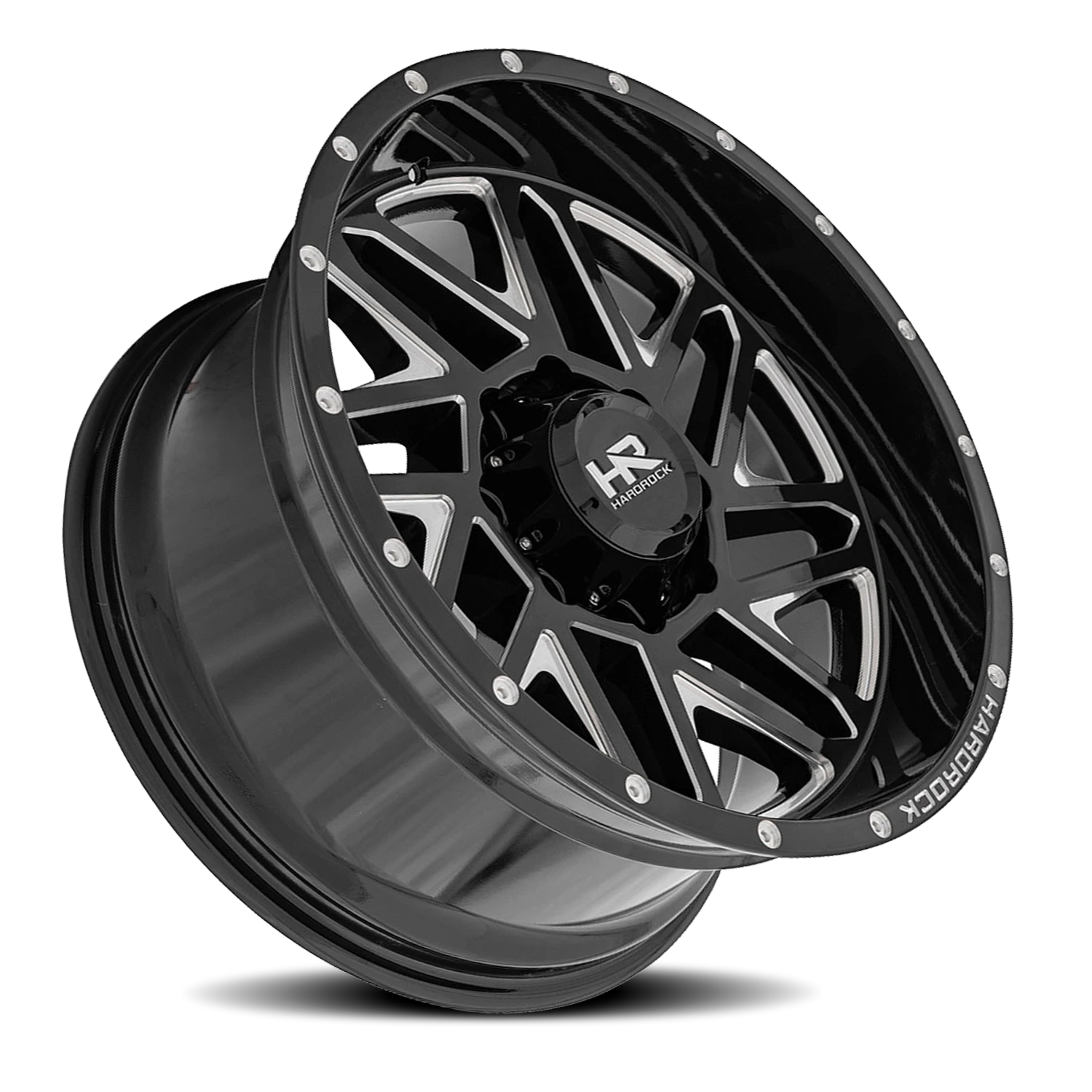 Hardrock Offroad Bones Xposed H501 20x10" 8x180mm 124.3mm CB -19mm Gloss Black Milled