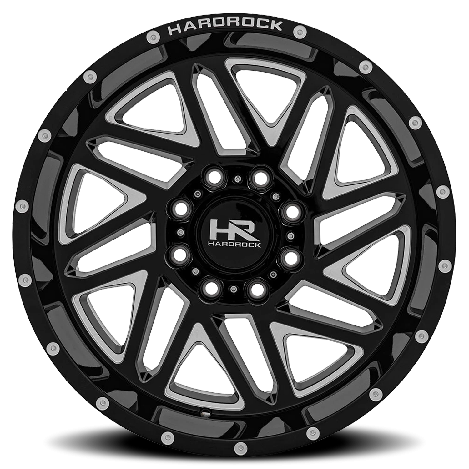 Hardrock Offroad Bones Xposed H501 20x10" 8x180mm 124.3mm CB -19mm Gloss Black Milled