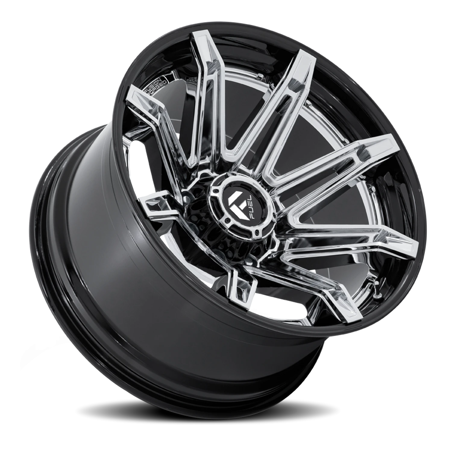 Fuel Brawl 22x10" 6x139.7mm 106.1mm CB -18mm Chrome Gloss Black Lip