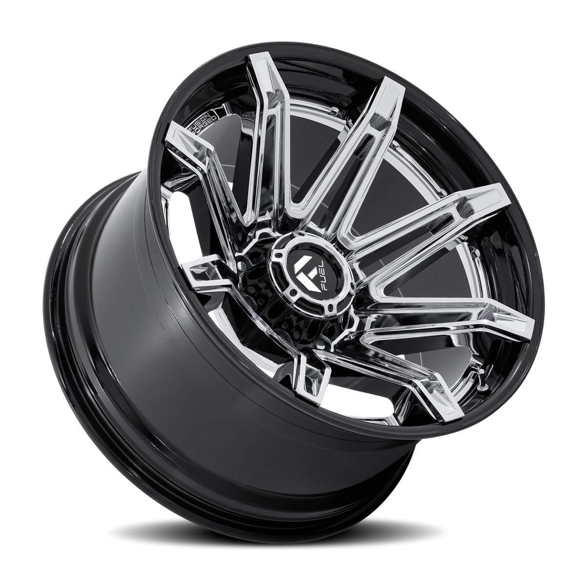 Fuel Brawl 20x10 -18 8x165.1mm 125.1mm Chrome Gloss Black Lip