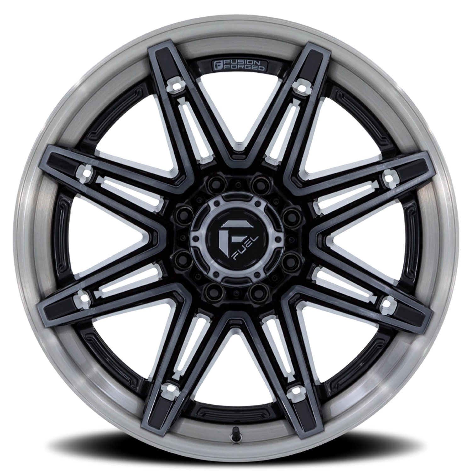 Fuel Brawl 22x12" 8x165.1mm 125.1mm CB -44mm Gloss Black Brushed Dark Tint