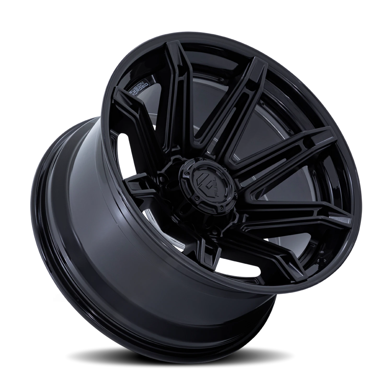 Fuel Brawl 24x12" 6x135mm 87.1mm CB -44mm Matte Black Gloss Black Lip