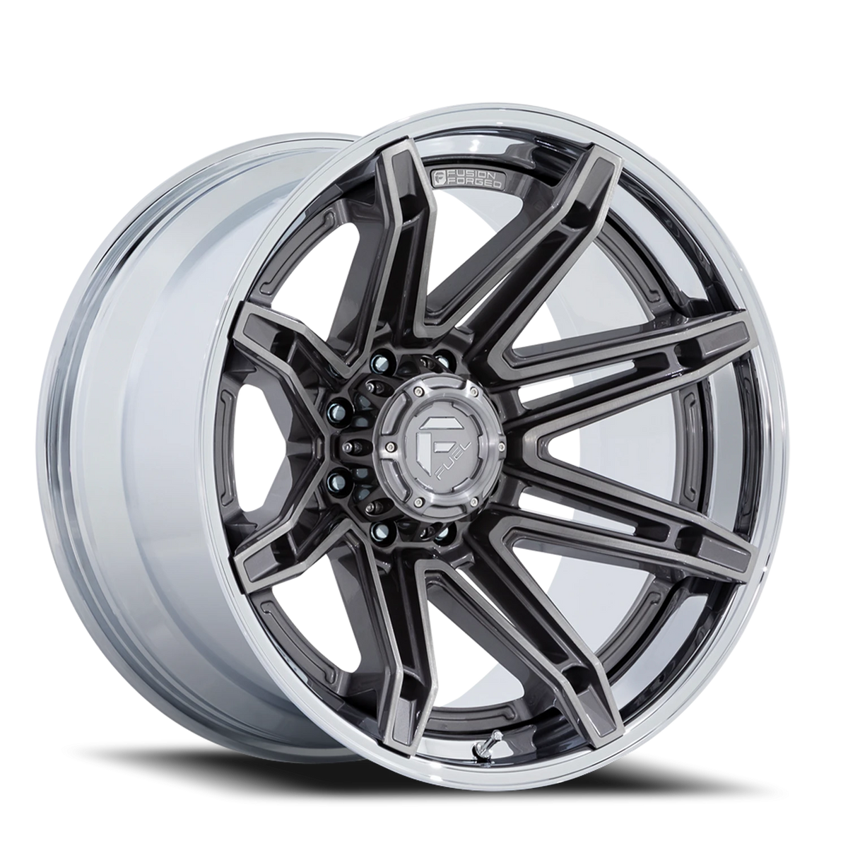 Fuel Brawl 24x12 -44 8x165.1mm 125.1mm Platinum Chrome Lip