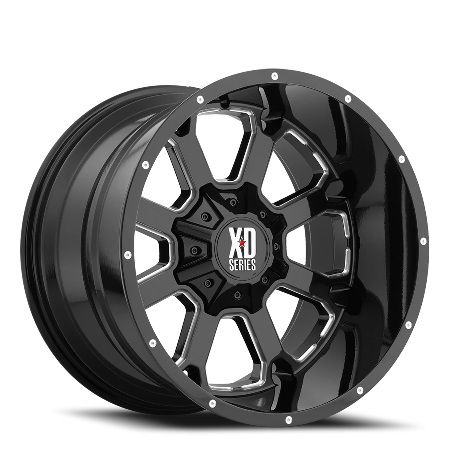 XD Series Buck 25 20x10" 8x180mm 124.2mm CB -24mm Gloss Black Milled