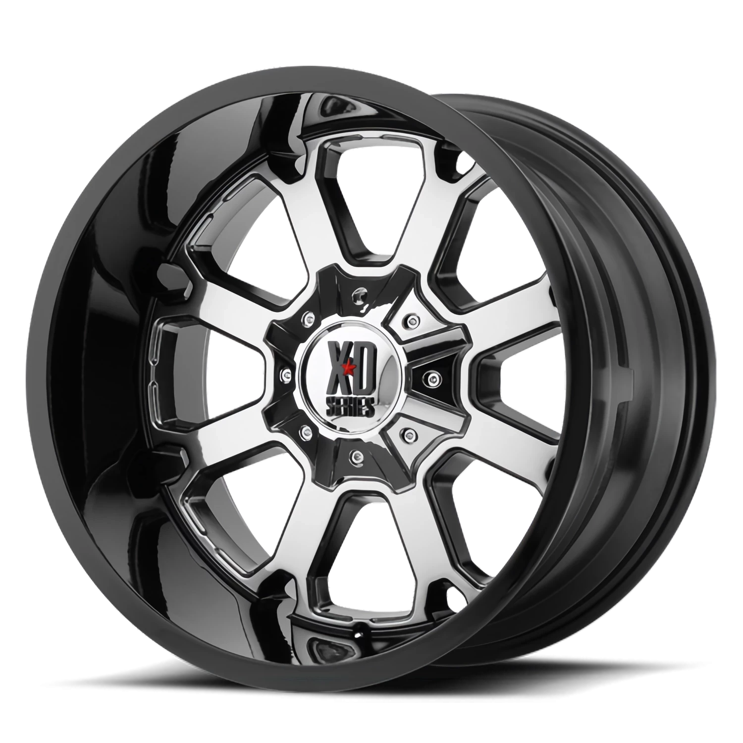 XD Series Buck 25 20x12" 5x139.7mm 110.5mm CB -44mm PVD Gloss Black Lip