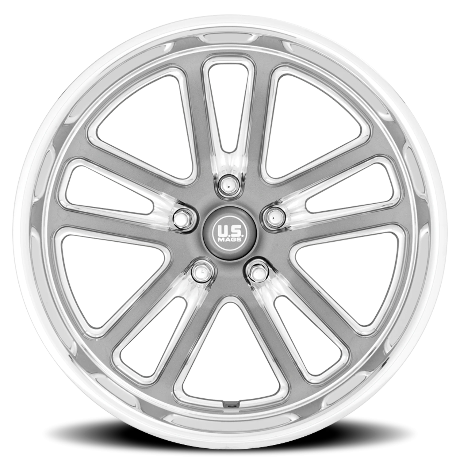 US Mags Bullet 24x9" 5x127mm 78mm CB +1mm Textured Gunmetal Milled