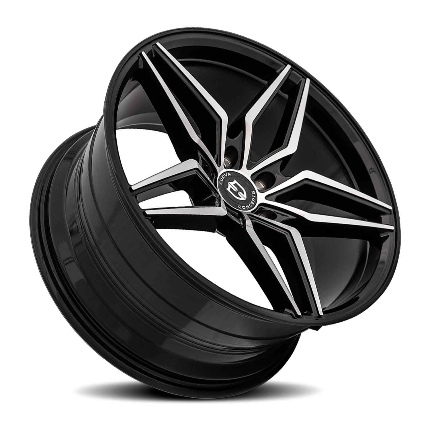 Curva Concepts C25 20x8.5" 5x114.3mm 73.1mm CB +35mm Gloss Black Machined Face