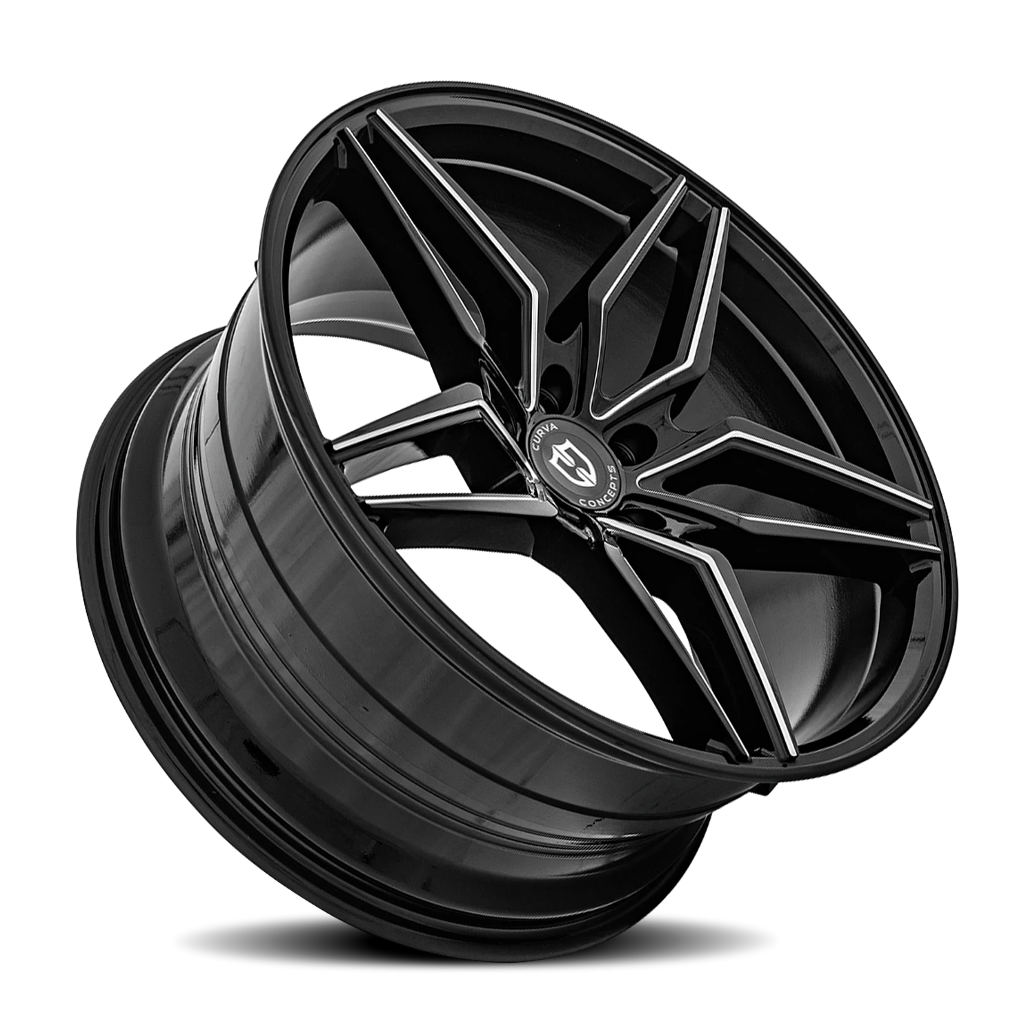 Curva Concepts C25 20x10" 5x114.3mm 73.1mm CB +40mm Gloss Black Milled