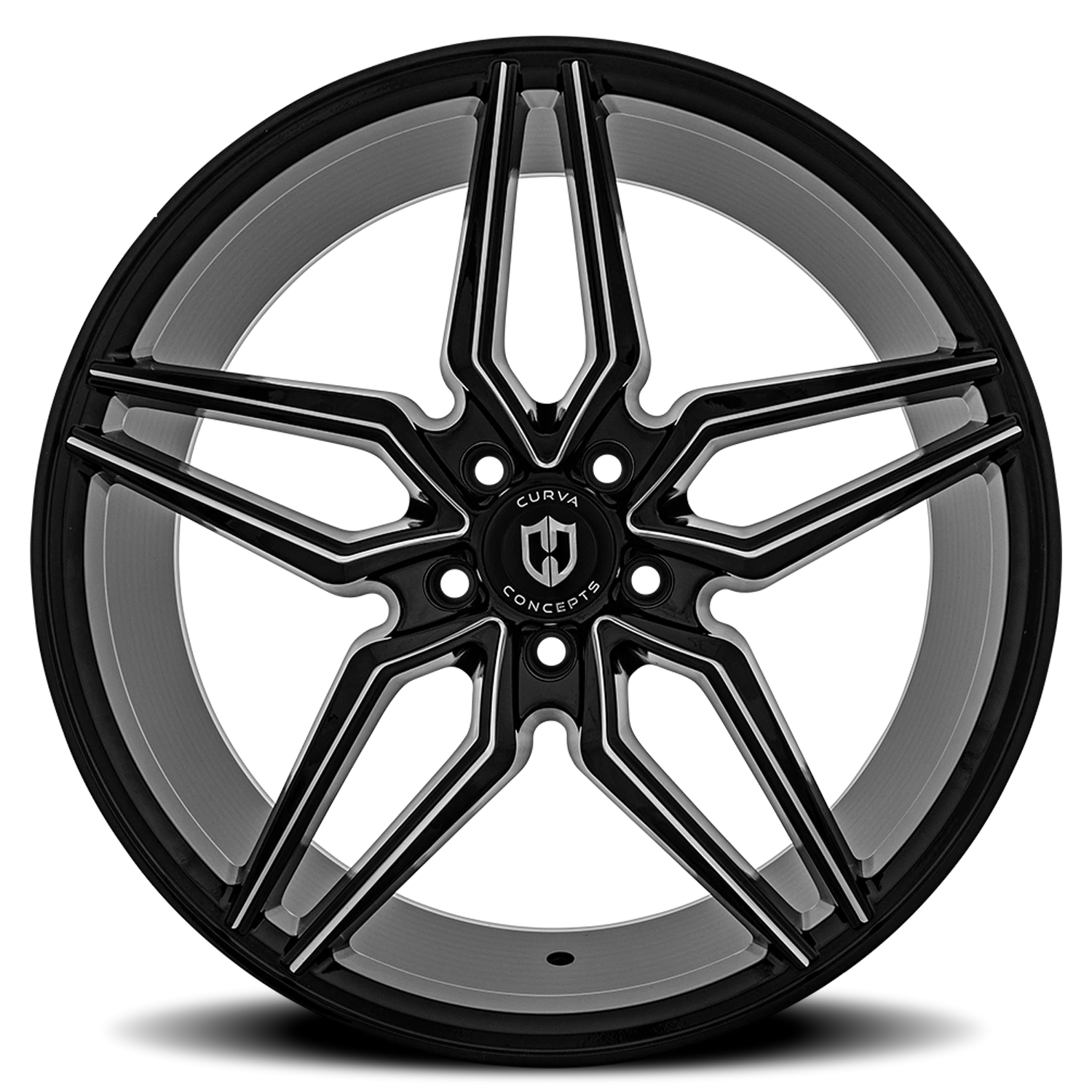 Curva Concepts C25 20x10" 5x114.3mm 73.1mm CB +40mm Gloss Black Milled