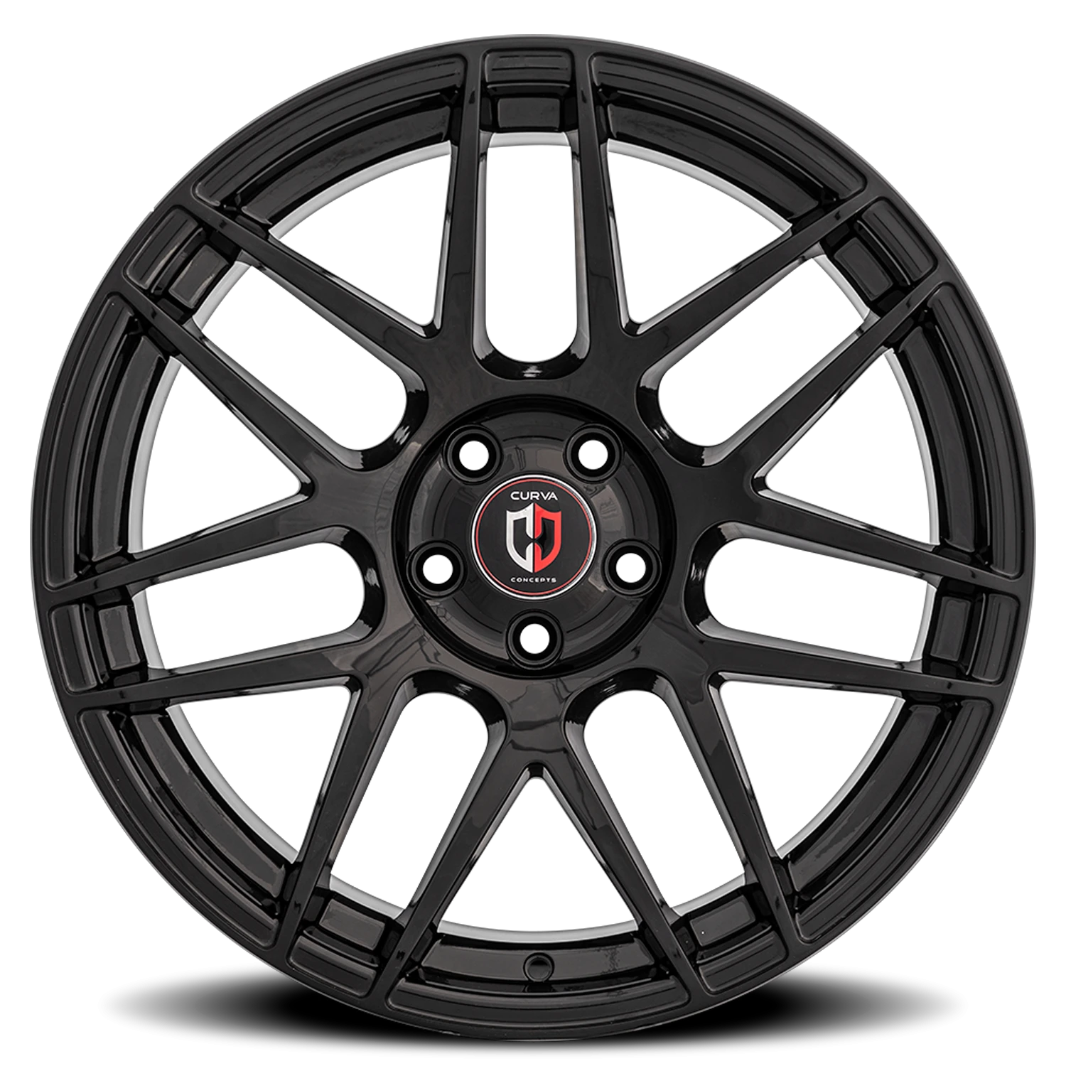 Curva Concepts C300 19x10" 5x114.3mm 73.1mm CB +38mm Gloss Black