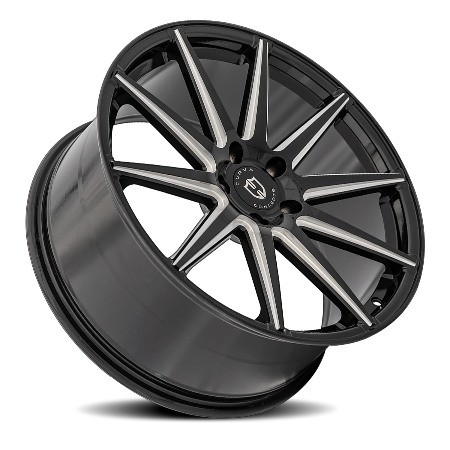 Curva Concepts C49 22x10.5" 5x115mm 71.5mm CB +40mm Gloss Black Milled