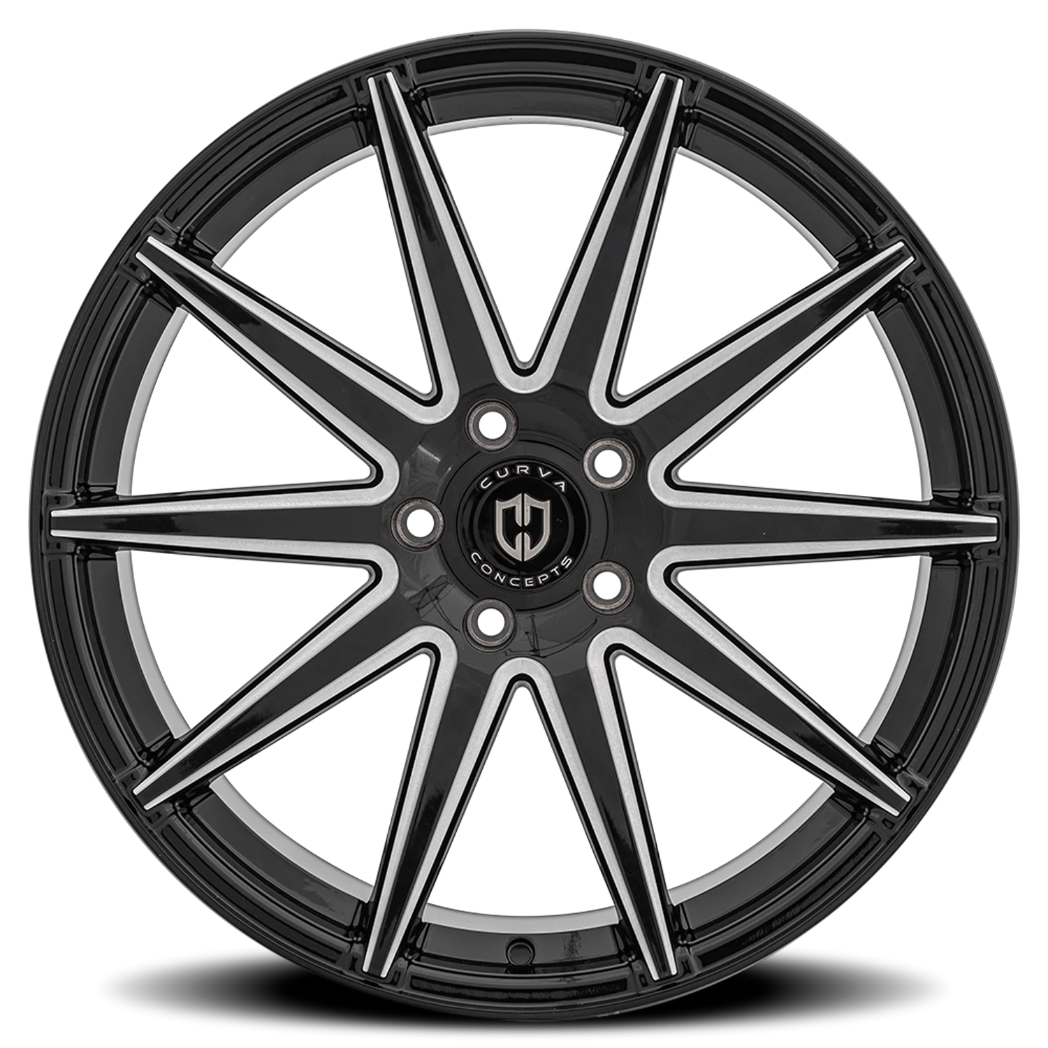 Curva Concepts C49 22x10.5" 5x115mm 71.5mm CB +40mm Gloss Black Milled