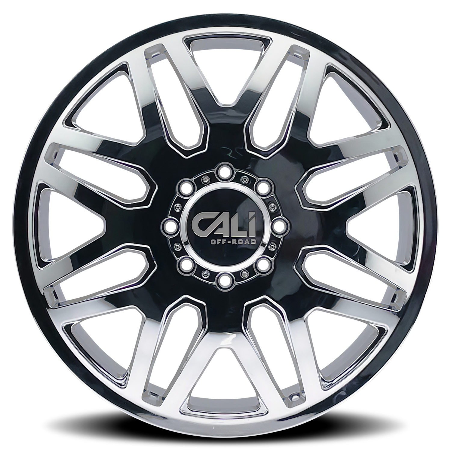 Cali OffxRoadxOffroad Invader Dually 9115D Chrome 24x8.25 8x200 x232mm 142mm