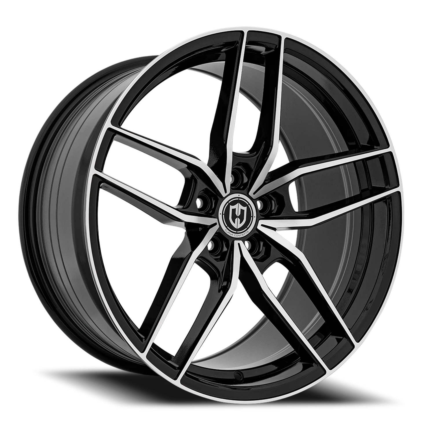 Curva Concepts CFF25 20x10" 5x120mm 72.56mm CB +40mm Gloss Black Machined Face