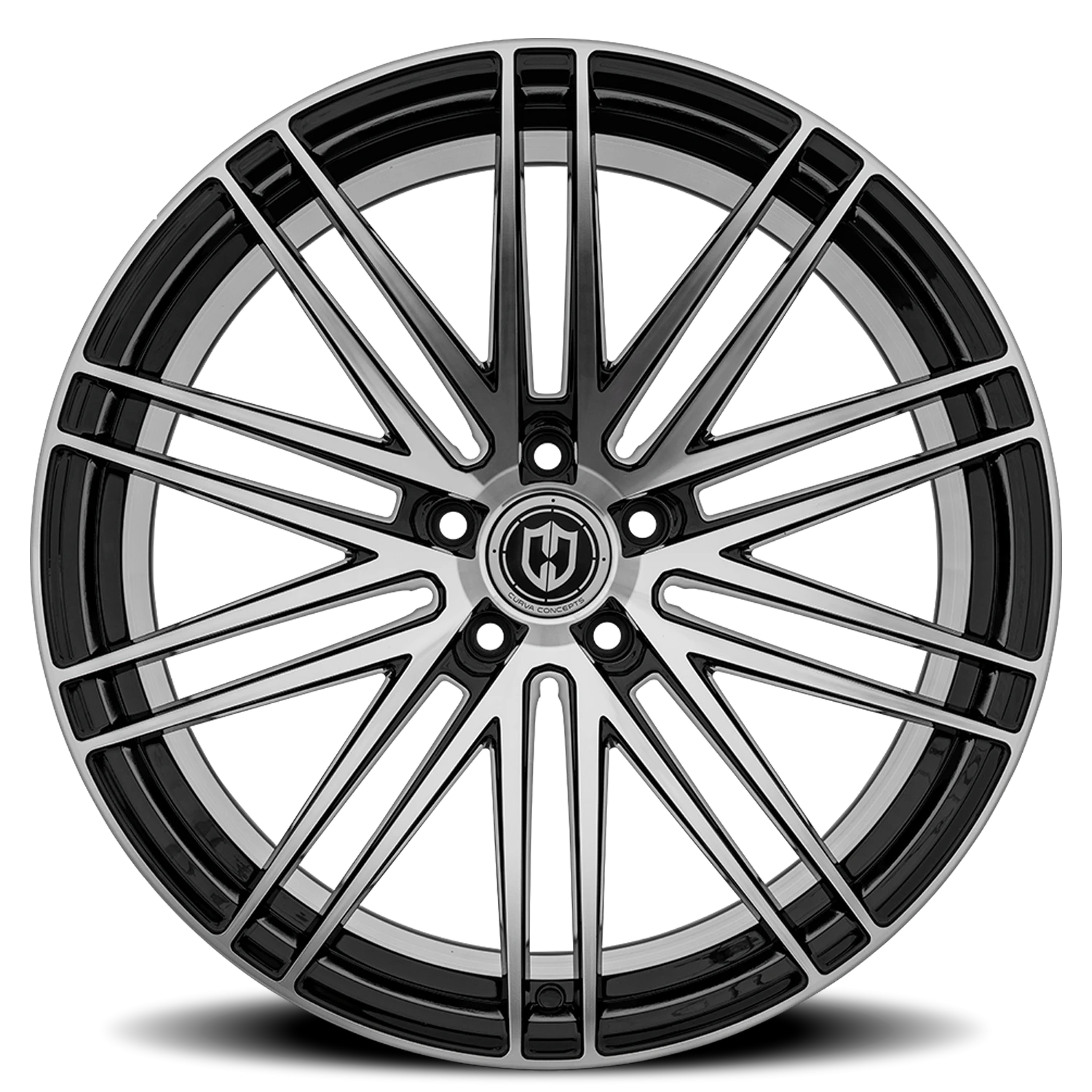 Curva Concepts CFF50 20x10.5" 5x115mm 71.5mm CB +25mm Gloss Black Machined Face