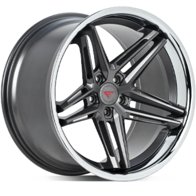 Ferrada Wheels CM1 Matte Graphite / Chrome Lip 22x10.5 5x112 ET40 66.56 Deep Concavity