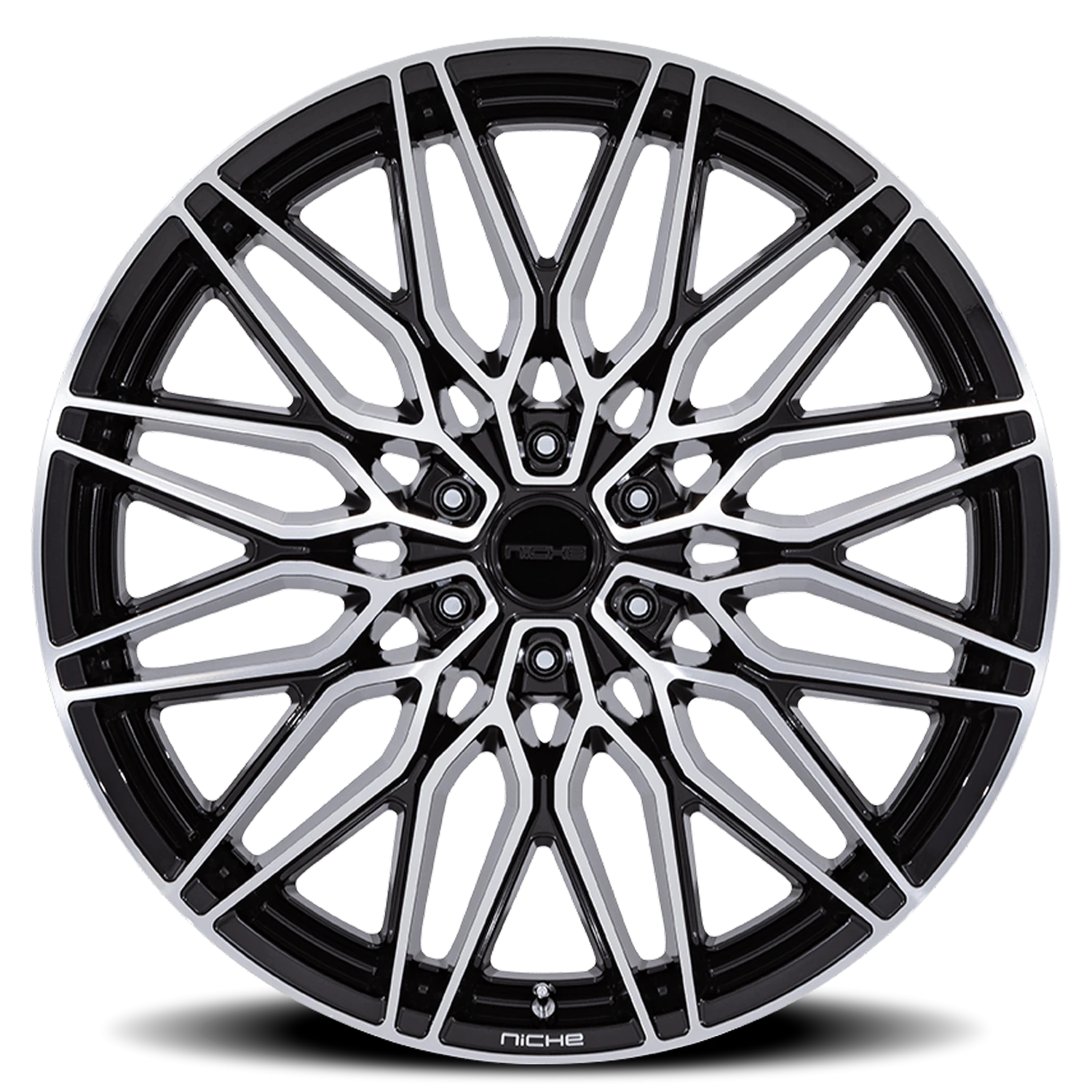 Niche Calabria 6 24x10" 6x135mm 87.1mm CB +30mm Gloss Black Machined