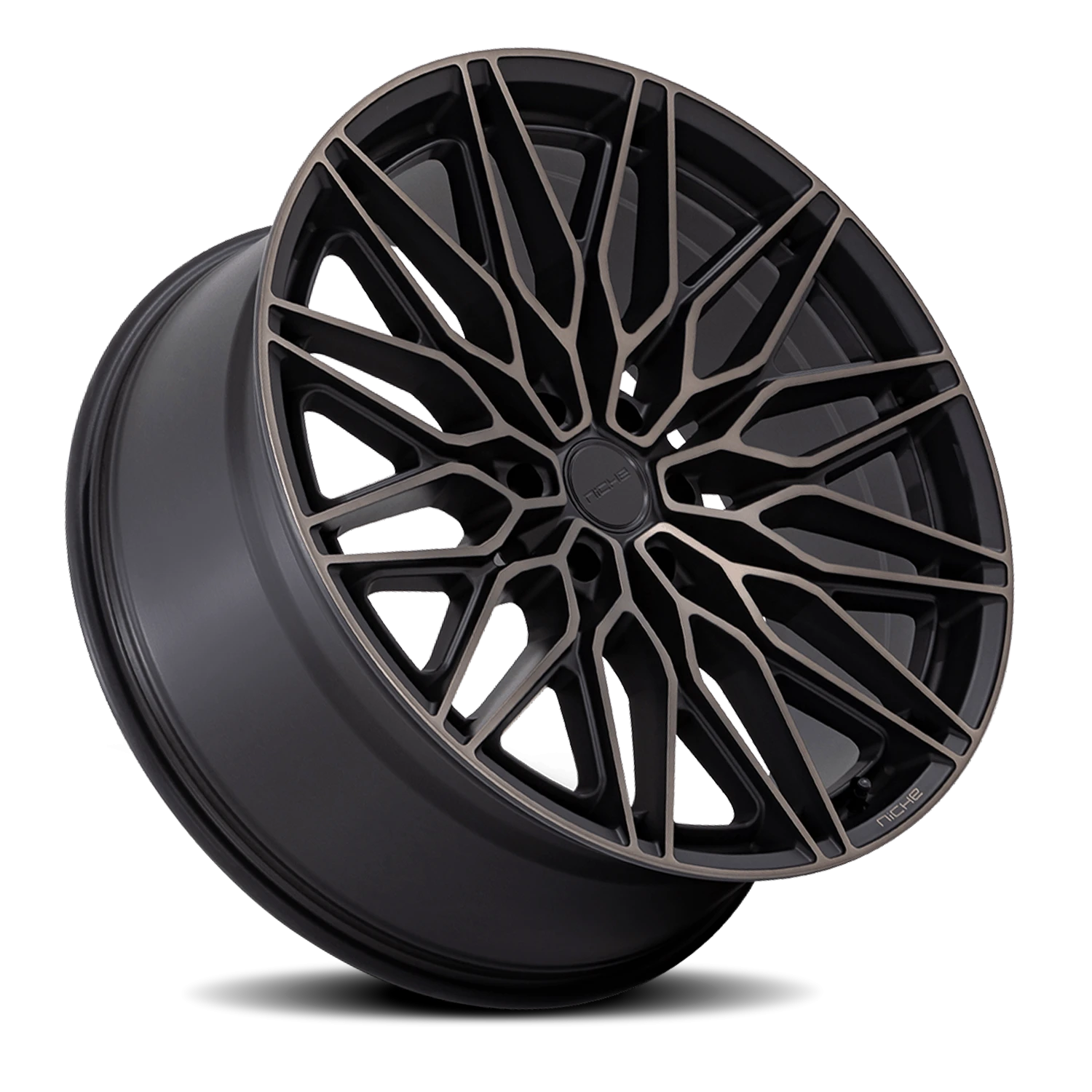 Niche Calabria 6 20x9.5" 6x139.7mm 106.1mm CB +30mm Matte Black Machined Dark Tint
