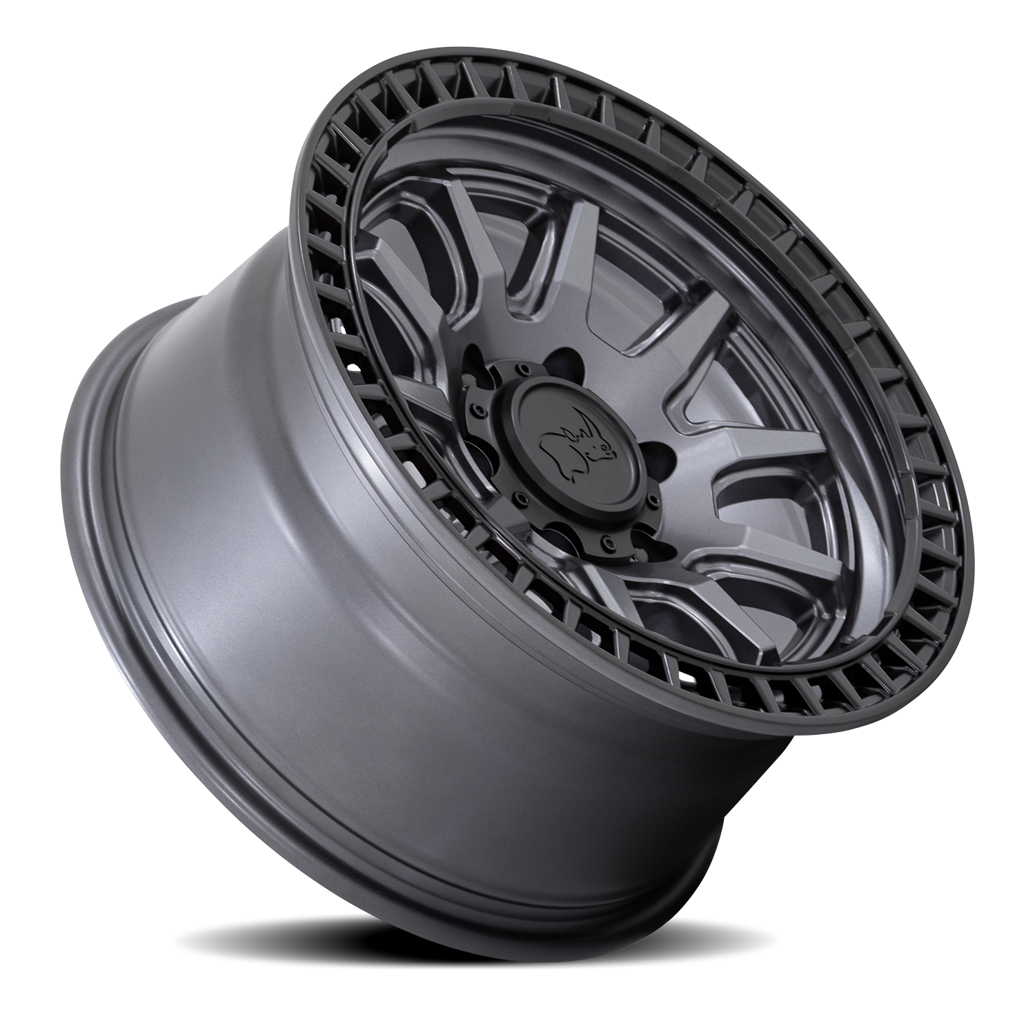Black Rhino Calico 17x8.5" 5x127mm 71.5mm CB -10mm Matte Gunmetal Matte Black Lip