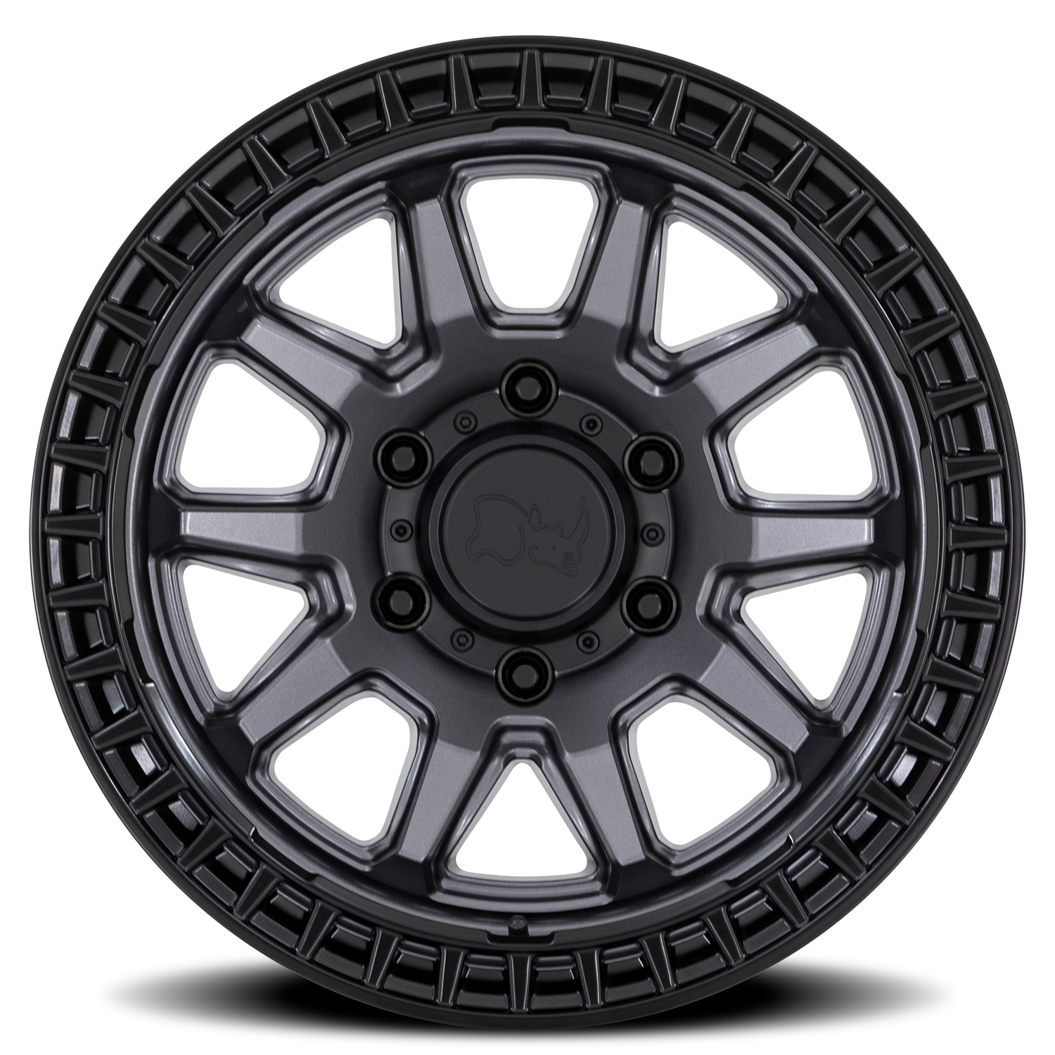 Black Rhino Calico 17x8.5" 5x127mm 71.5mm CB -10mm Matte Gunmetal Matte Black Lip