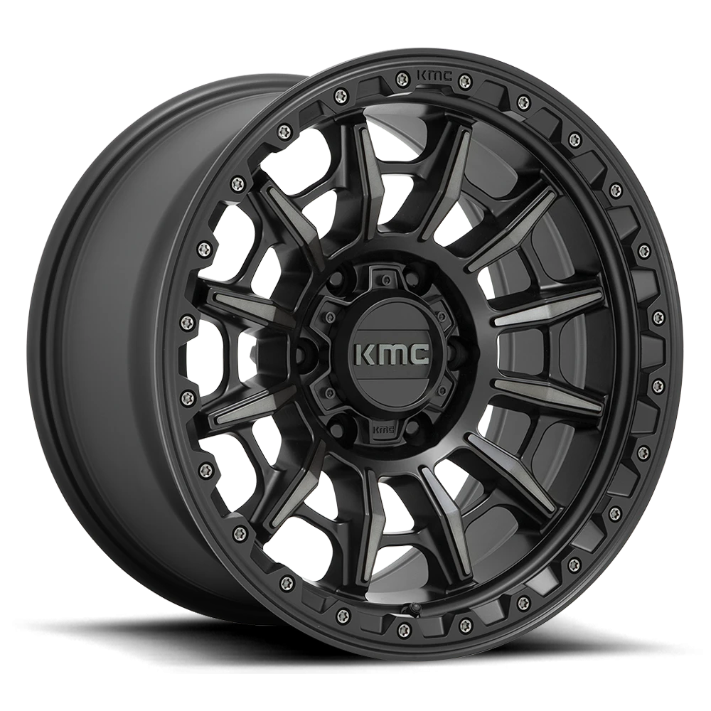 KMC Carnage KM547 GY 17x9 +0 6x135mm 87.1mm Satin Black Gray Tint