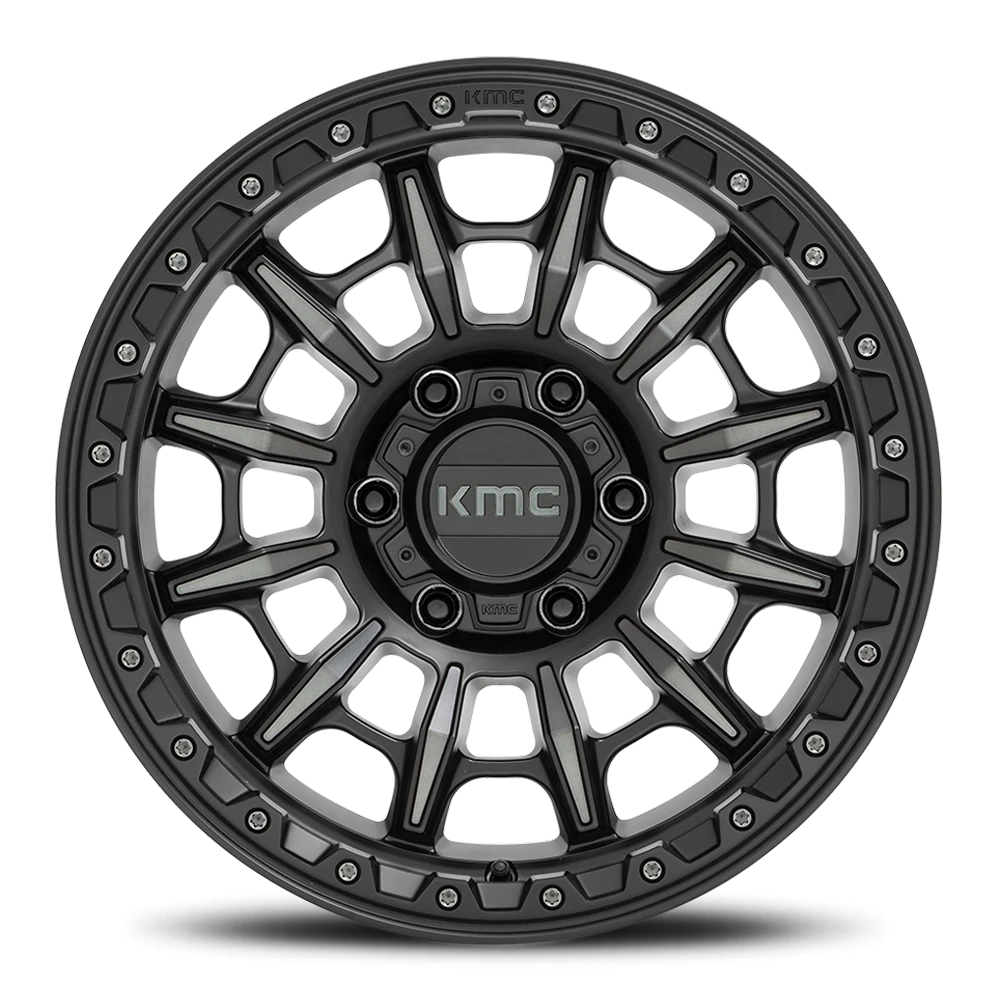 KMC Carnage KM547 GY 17x9 +0 6x135mm 87.1mm Satin Black Gray Tint