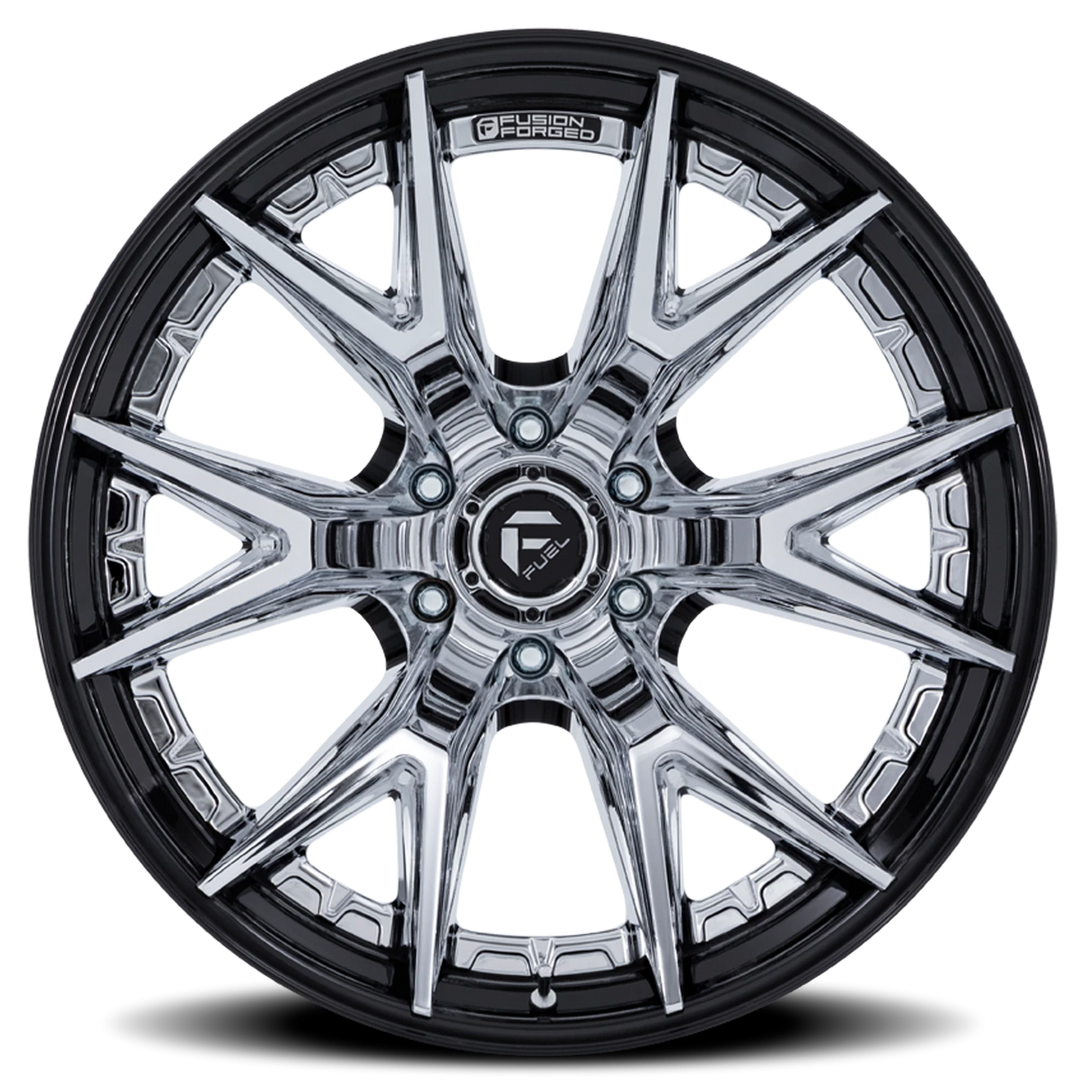 Fuel Catalyst 20x9 +20 6x135mm 87.1mm Chrome Gloss Black Lip