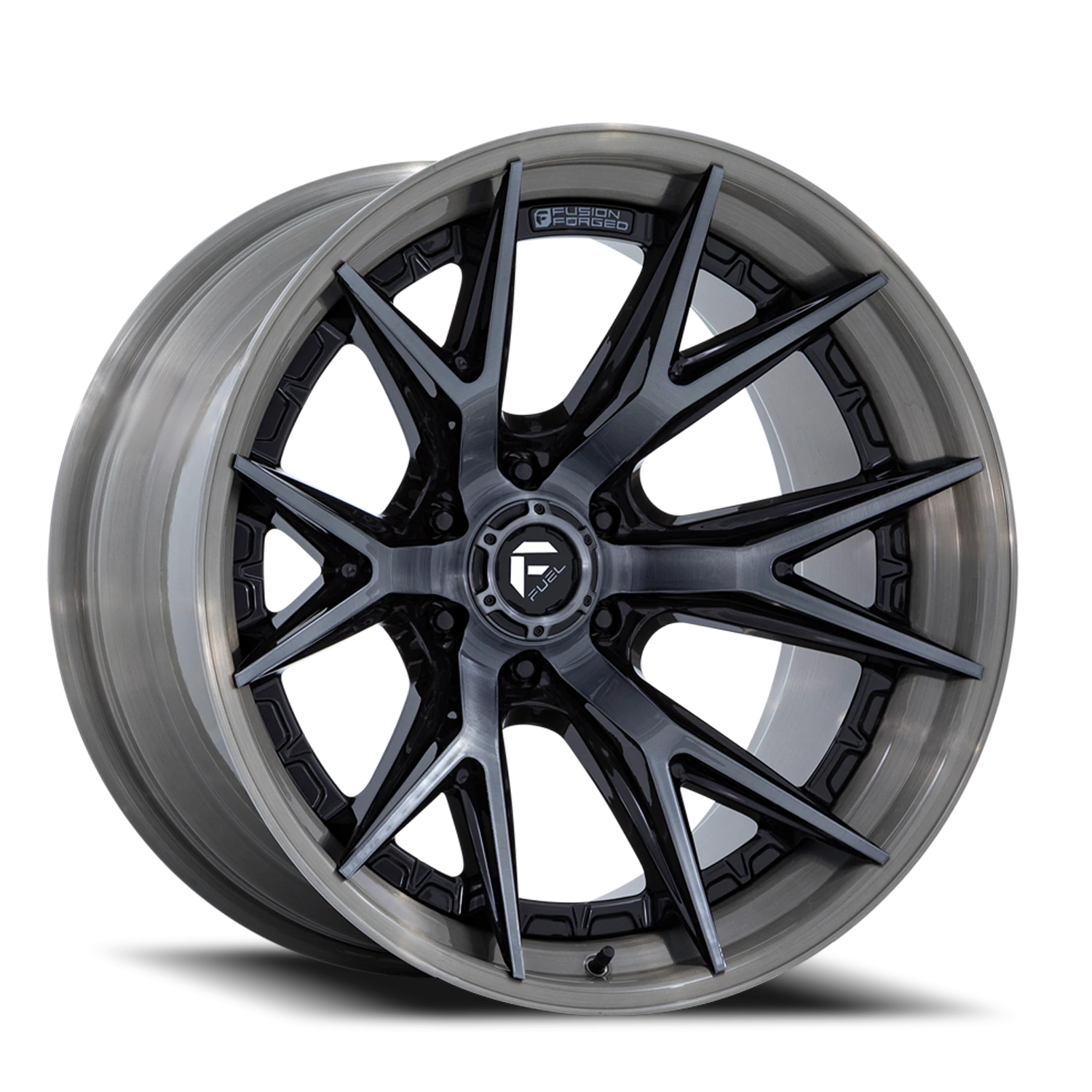 Fuel Catalyst 24x12" 6x135mm 87.1mm CB -44mm Gloss Black Brushed Dark Tint