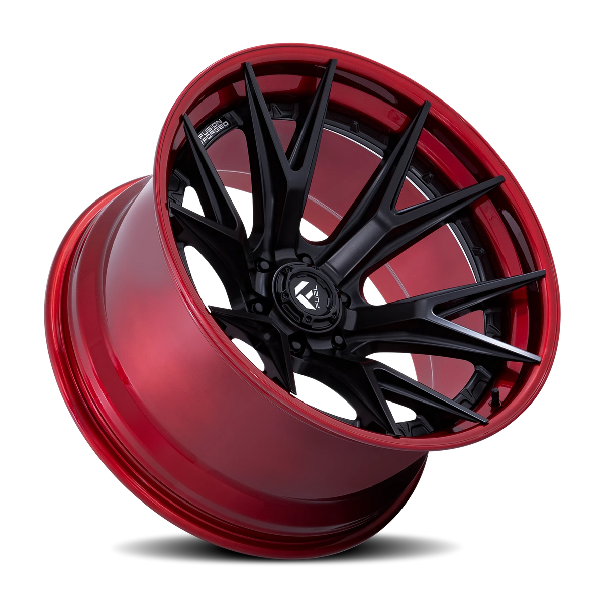 Fuel Catalyst 17x9 +1 6x135mm 87.1mm Matte Black Candy Red Lip
