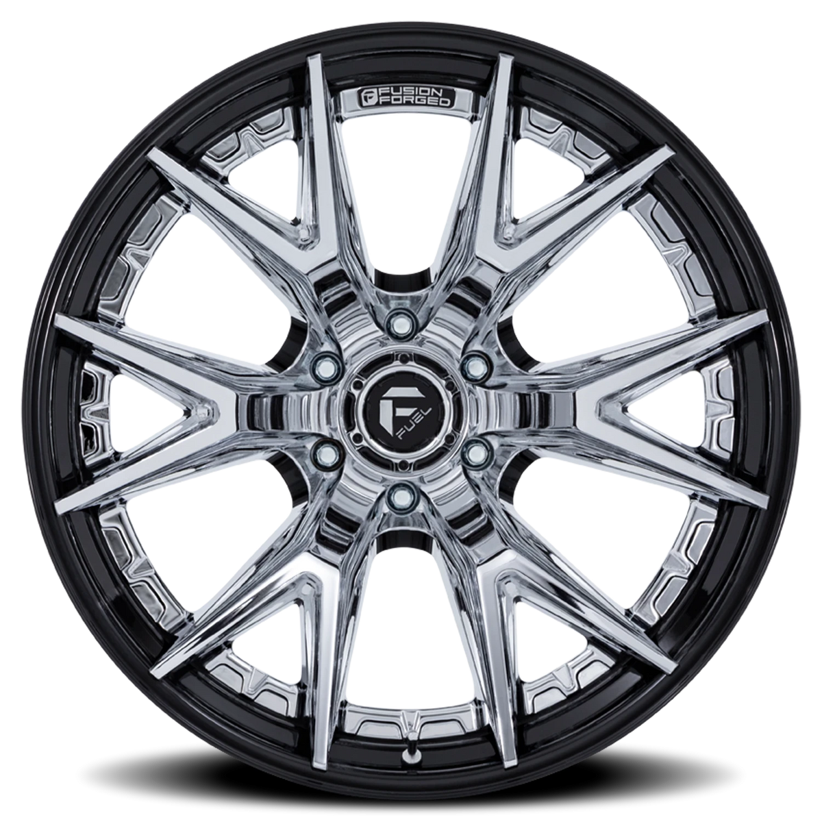 Fuel Catalyst 20x9 +1 8x180mm 124.2mm Chrome Gloss Black Lip